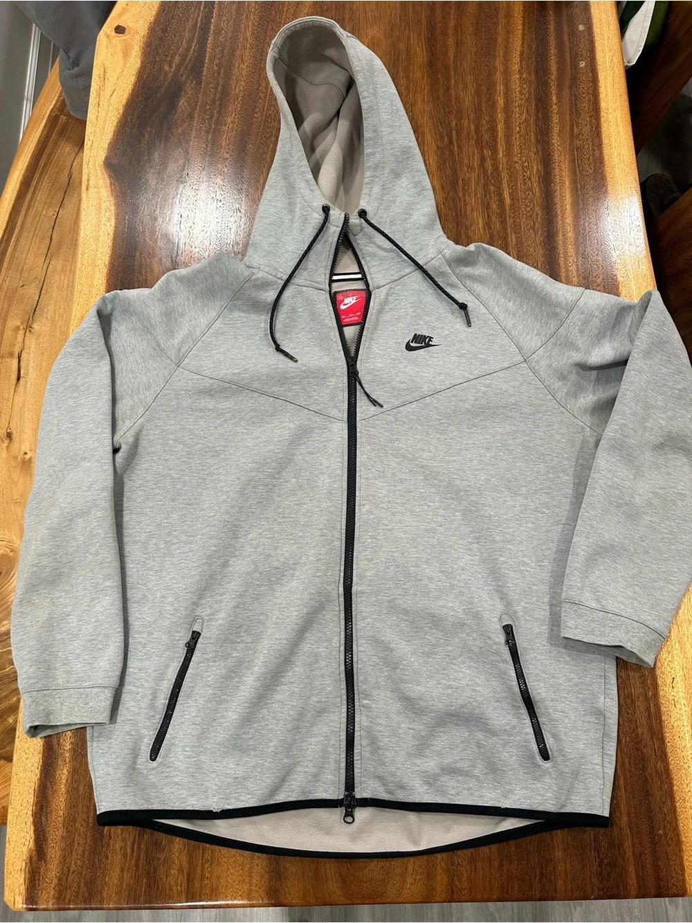 Nike Sportswear Tech Fleece Windrunner Full-Zip Gray Hoodie Men’s Size 2XL